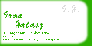 irma halasz business card
