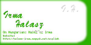 irma halasz business card